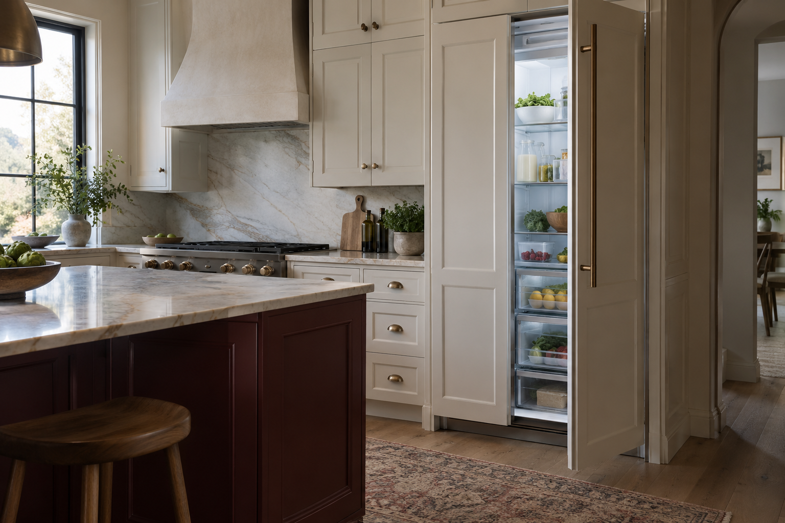 Illustrative Thermador refrigerator in a residential kitchen — AI image for Viking Repair Pelham Manor