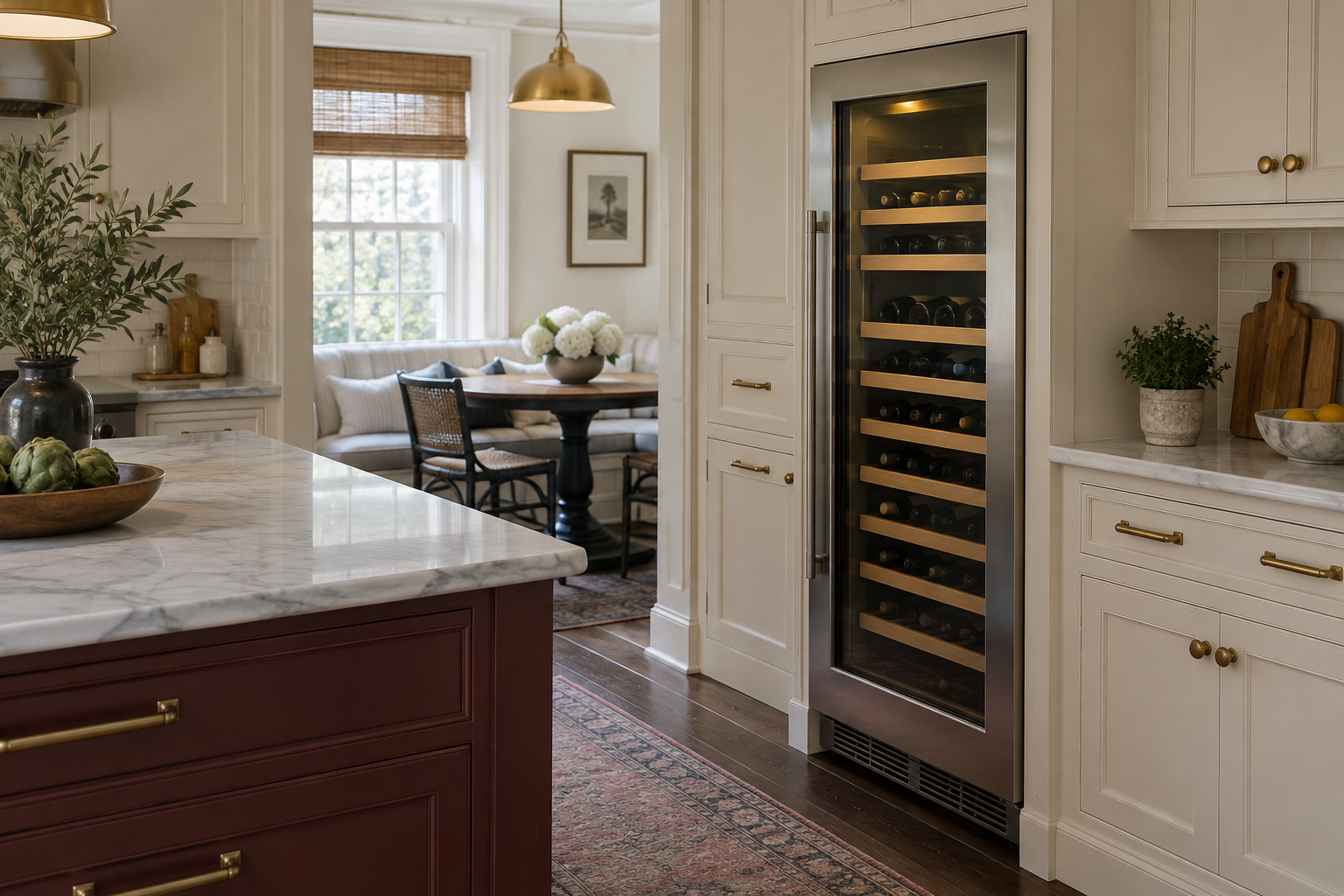 Illustrative Viking wine cooler in a residential kitchen — AI image for Viking Repair Pelham Manor