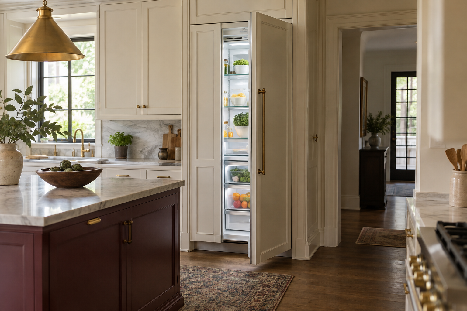 Illustrative Thermador refrigerator in a residential kitchen — AI image for Viking Repair Pelham Manor