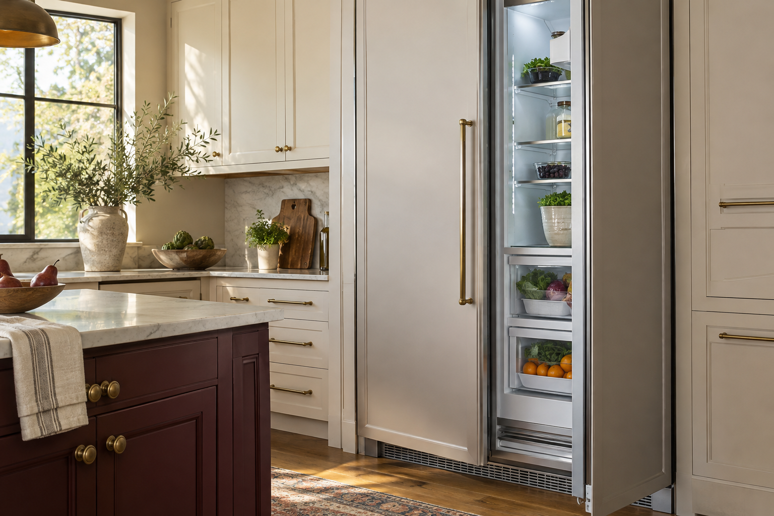 Illustrative Thermador refrigerator in a residential kitchen — AI image for Viking Repair Pelham Manor