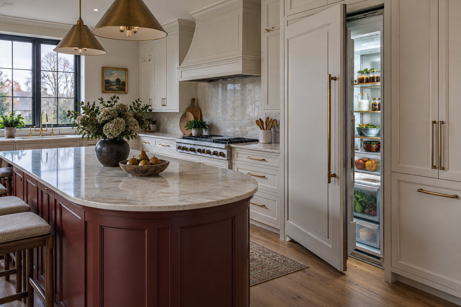 Illustrative Thermador refrigerator in a residential kitchen — AI image for Viking Repair Pelham Manor