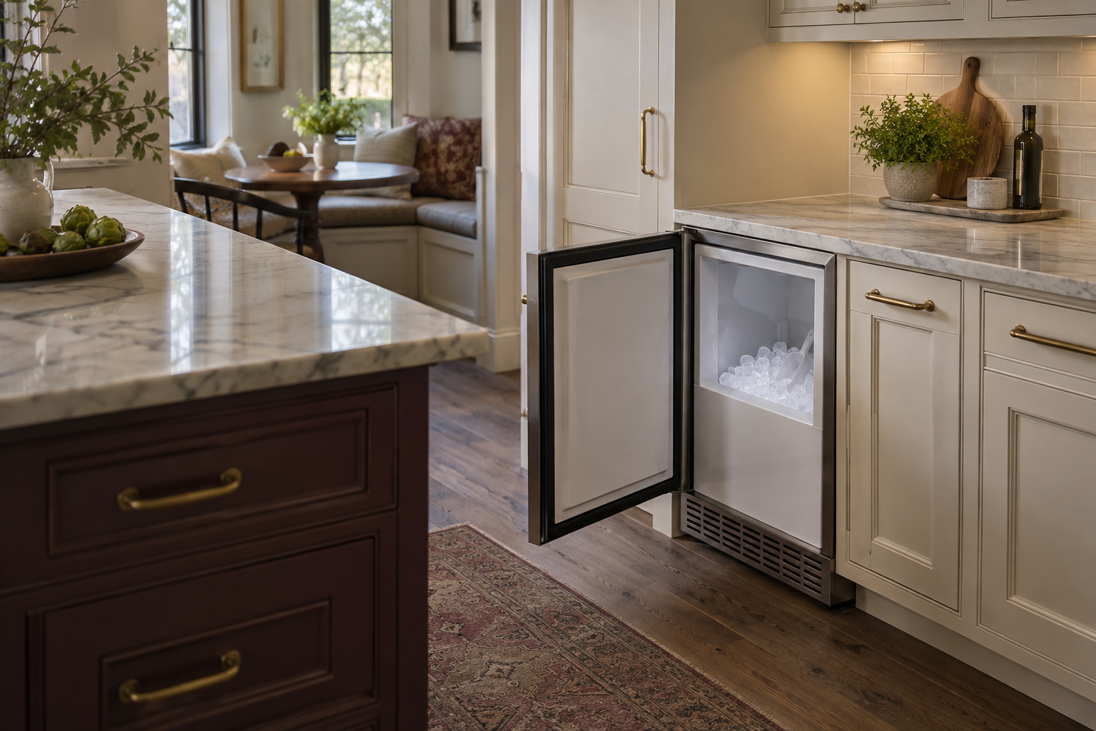 Illustrative Viking ice maker in a residential kitchen — AI image for Viking Repair Pelham Manor